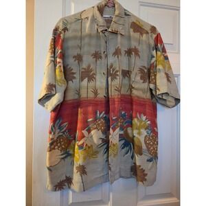 Lemon & Soda Men's Tropical Button‎ Down Small